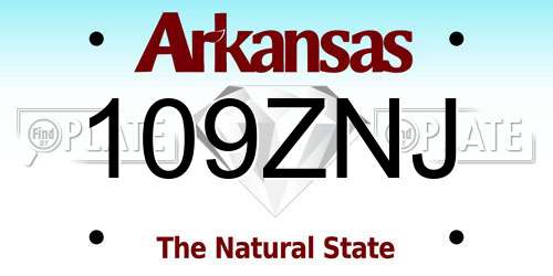 109ZNJ Arkansas License Plate