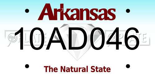 10AD046 Arkansas License Plate