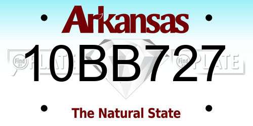 10BB727 Arkansas License Plate
