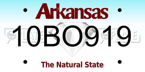 10BO919 Arkansas License Plate