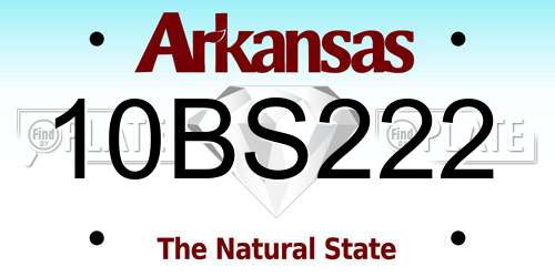 10BS222 Arkansas License Plate