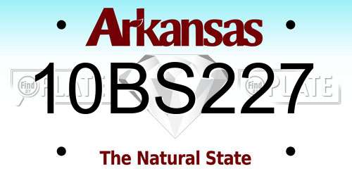 10BS227 Arkansas License Plate