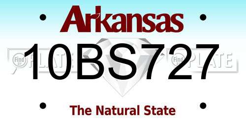 10BS727 Arkansas License Plate