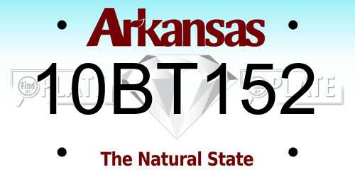 10BT152 Arkansas License Plate