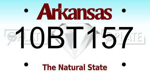 10BT157 Arkansas License Plate