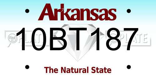 10BT187 Arkansas License Plate