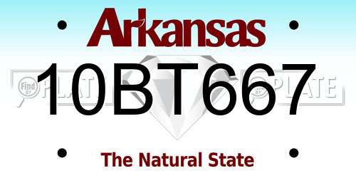 10BT667 Arkansas License Plate