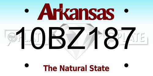 10BZ187 Arkansas License Plate