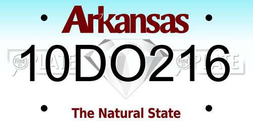 10DO216 Arkansas License Plate