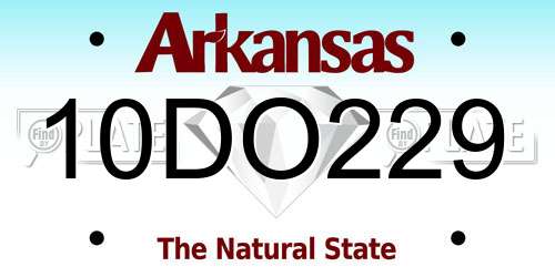 10DO229 Arkansas License Plate