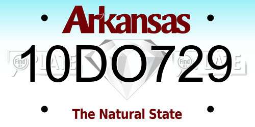 10DO729 Arkansas License Plate