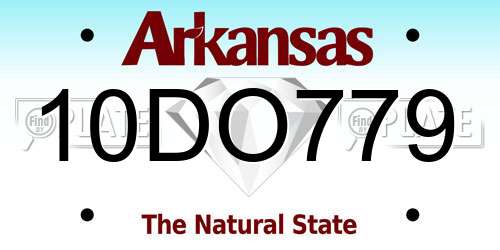 10DO779 Arkansas License Plate