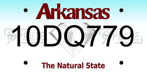 10DQ779 Arkansas License Plate