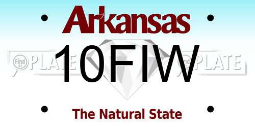 10FIW Arkansas License Plate