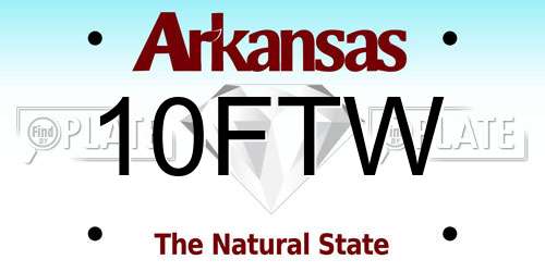 10FTW Arkansas License Plate