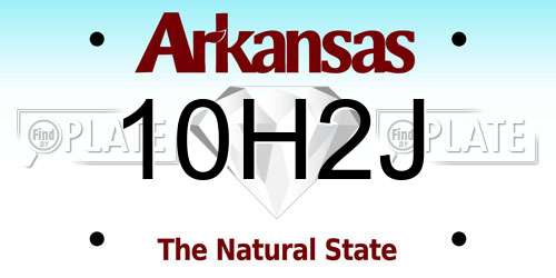 10H2J Arkansas License Plate