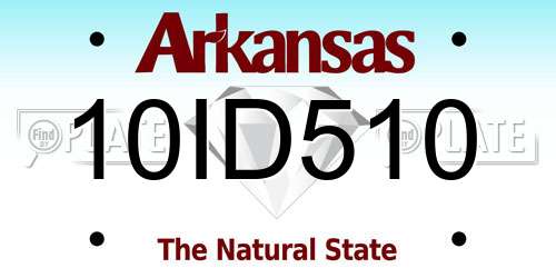 10ID510 Arkansas License Plate