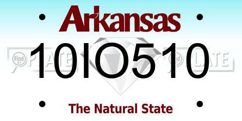 10IO510 Arkansas License Plate