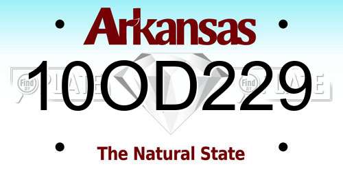 10OD229 Arkansas License Plate