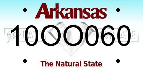10OO060 Arkansas License Plate