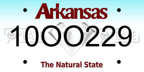 10OO229 Arkansas License Plate