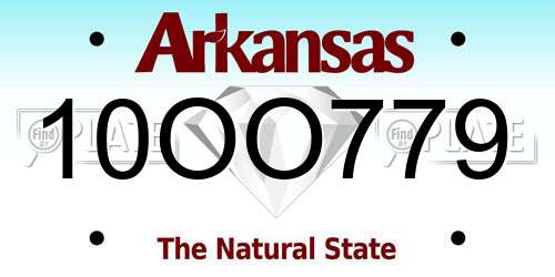 10OO779 Arkansas License Plate