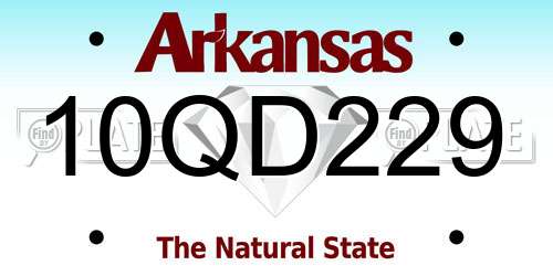 10QD229 Arkansas License Plate