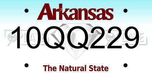 10QQ229 Arkansas License Plate