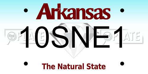 10SNE1 Arkansas License Plate