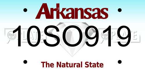 10SO919 Arkansas License Plate