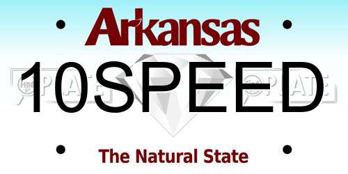 10SPEED Arkansas License Plate