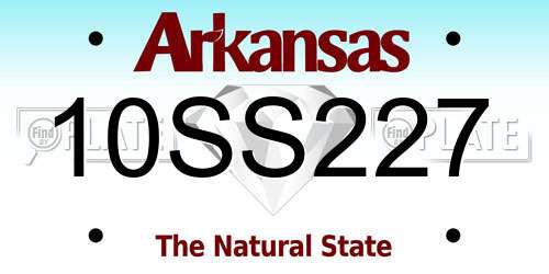10SS227 Arkansas License Plate