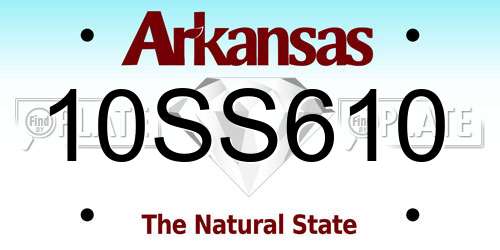 10SS610 Arkansas License Plate