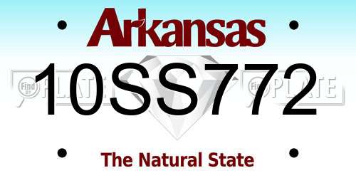 10SS772 Arkansas License Plate