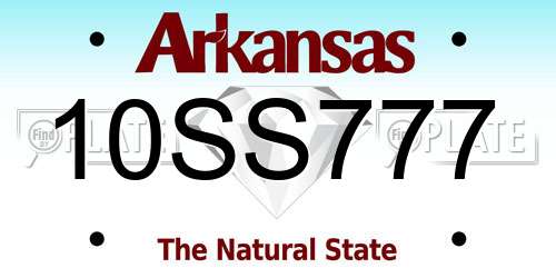 10SS777 Arkansas License Plate