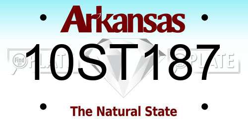 10ST187 Arkansas License Plate