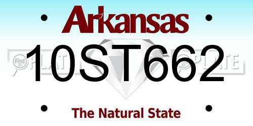 10ST662 Arkansas License Plate