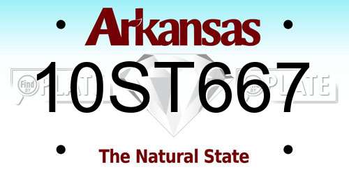 10ST667 Arkansas License Plate