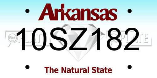 10SZ182 Arkansas License Plate
