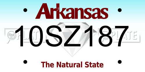 10SZ187 Arkansas License Plate
