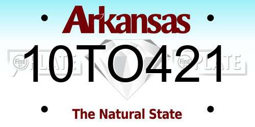 10TO421 Arkansas License Plate