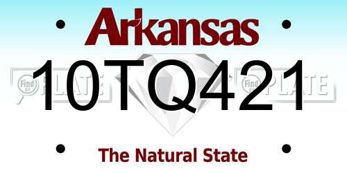 10TQ421 Arkansas License Plate