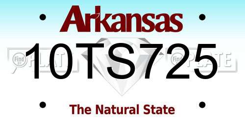 10TS725 Arkansas License Plate