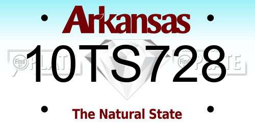 10TS728 Arkansas License Plate
