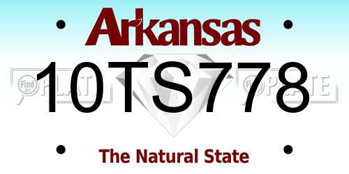 10TS778 Arkansas License Plate