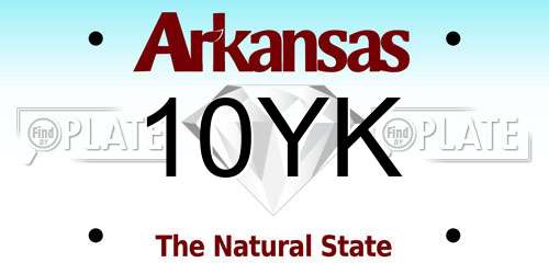 10YK Arkansas License Plate