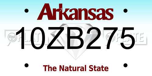 10ZB275 Arkansas License Plate