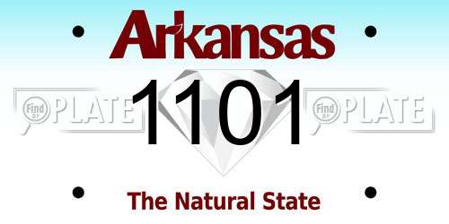 1101 Arkansas License Plate