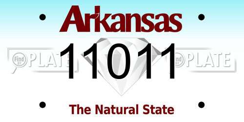11011 Arkansas License Plate