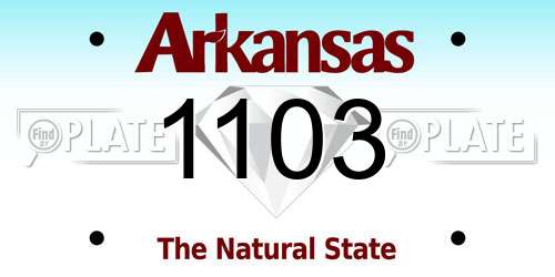 1103 Arkansas License Plate